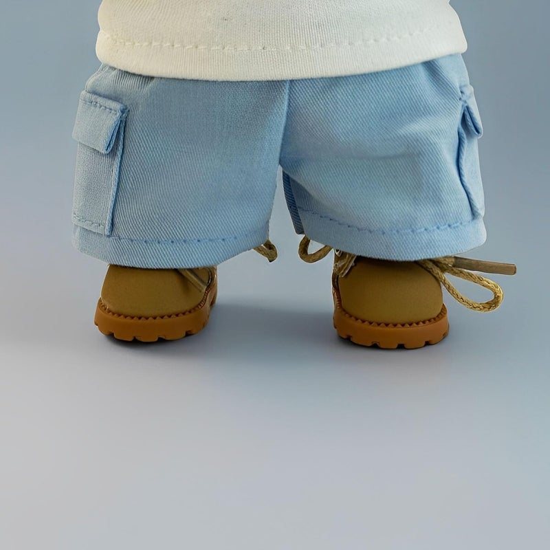 QIXINGWISE Store Doll Shoes Compatible with Lububu Doll, Stylish Lace-Up Boots for Dress-up, Outfit Accessory for 15cm 17cm Dolls (1 Pair - Camel) - Image 5